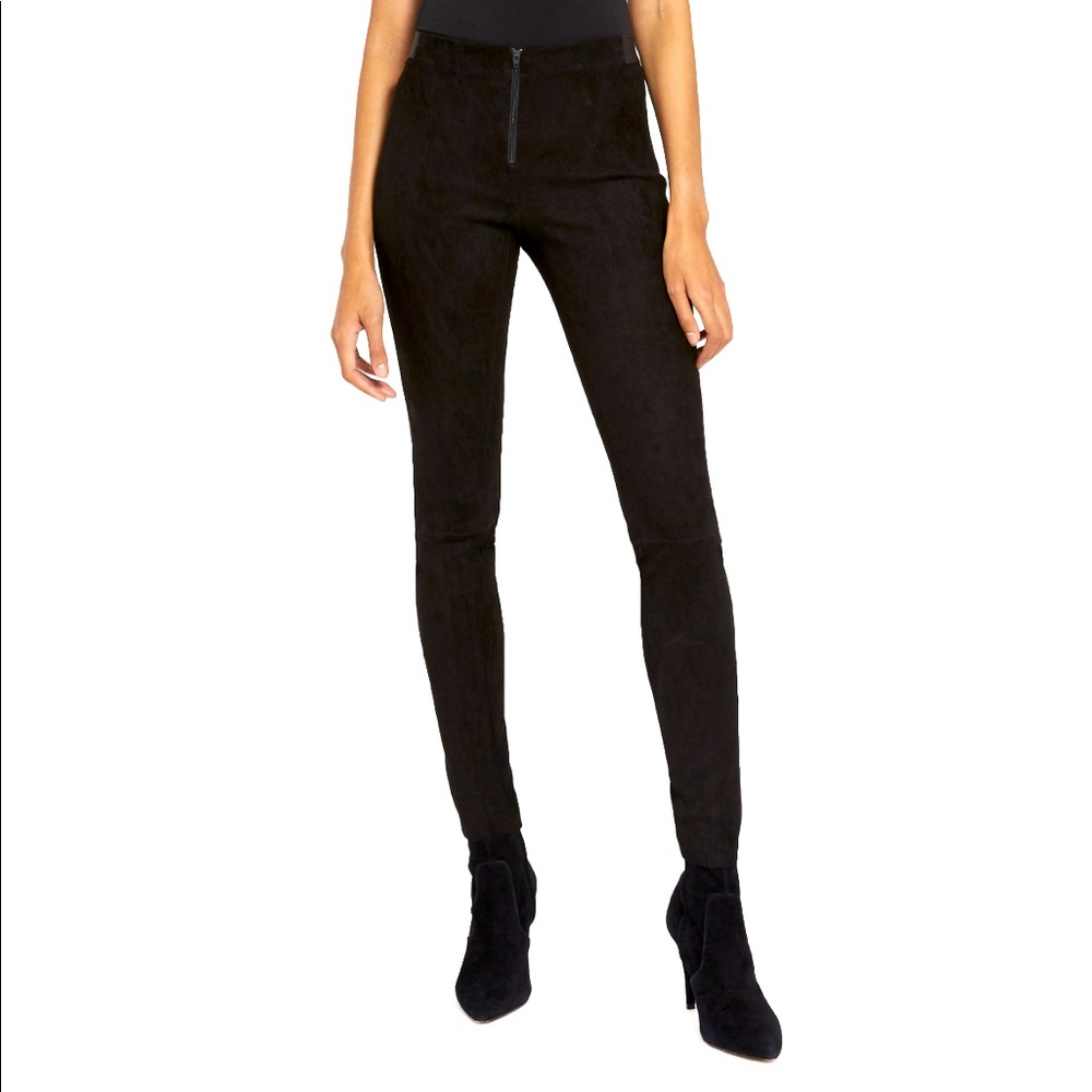 Alice + Olivia Front Zip Suede Legging, Size 6